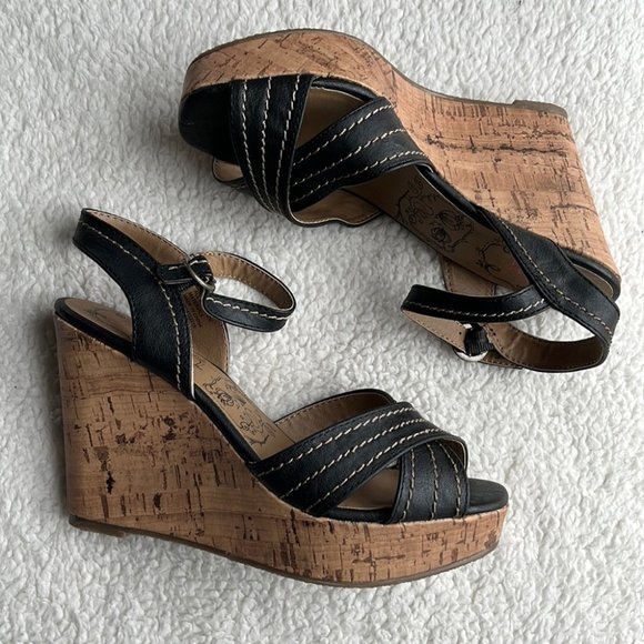 Jellypop Shoes Jellypop Gisele Black Faux Leather Contrast Stitch